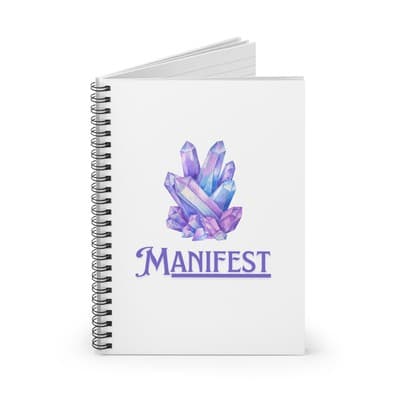 Manifest Crystal Spiral Notebook | Law of Attraction Journal | Ruled Pages - Thumbnail 2