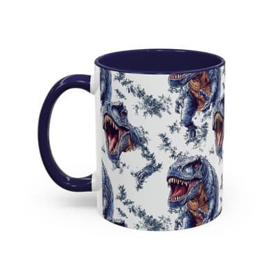 Funny Dinosaur Coffee Mug, T-Rex Gift for Men, Kids, Jurassic Fans, Decor - Thumbnail 3