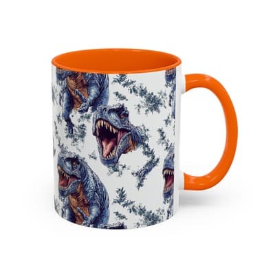 Funny Dinosaur Coffee Mug, T-Rex Gift for Men, Kids, Jurassic Fans, Decor - Thumbnail 2