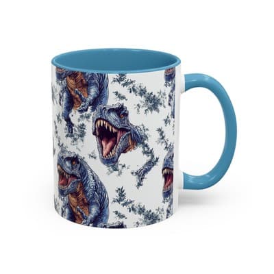 Funny Dinosaur Coffee Mug, T-Rex Gift for Men, Kids, Jurassic Fans, Decor - Thumbnail 2