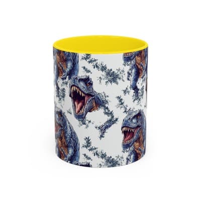 Funny Dinosaur Coffee Mug, T-Rex Gift for Men, Kids, Jurassic Fans, Decor