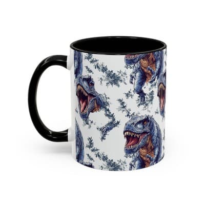 Funny Dinosaur Coffee Mug, T-Rex Gift for Men, Kids, Jurassic Fans, Decor - Thumbnail 3