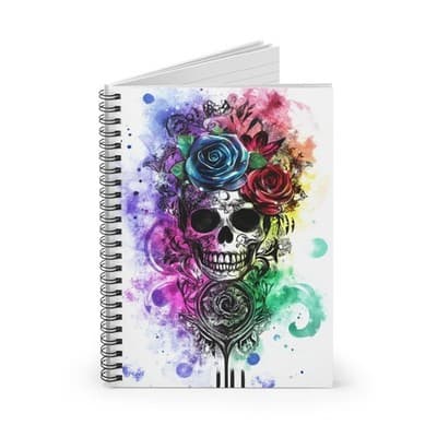Feral Miss Spiral Notebook - Bold Skull & Roses Art for Fearless Journaling - Thumbnail 2