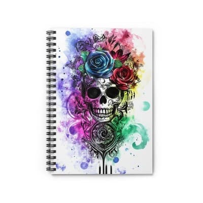 Feral Miss Spiral Notebook - Bold Skull & Roses Art for Fearless Journaling