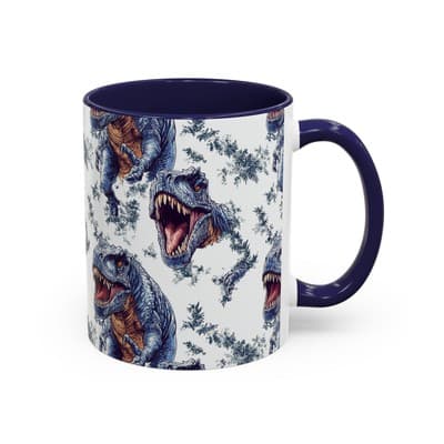 Funny Dinosaur Coffee Mug, T-Rex Gift for Men, Kids, Jurassic Fans, Decor - Thumbnail 2