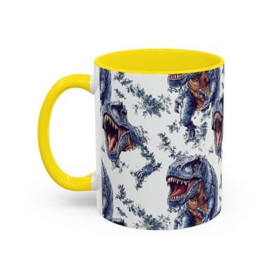 Funny Dinosaur Coffee Mug, T-Rex Gift for Men, Kids, Jurassic Fans, Decor - Thumbnail 3