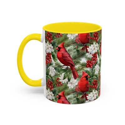 Christmas Cardinal Coffee Mug, Winter Bird Decor, Holiday Gift for Nature Lovers - Thumbnail 3