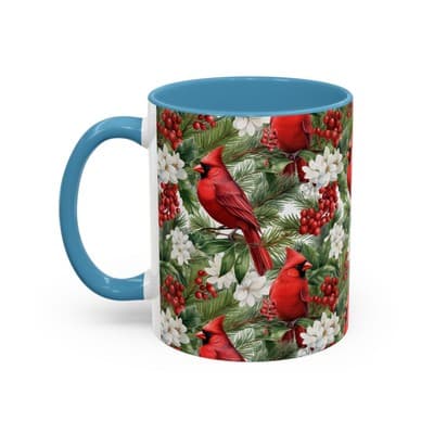 Christmas Cardinal Coffee Mug, Winter Bird Decor, Holiday Gift for Nature Lovers - Thumbnail 3