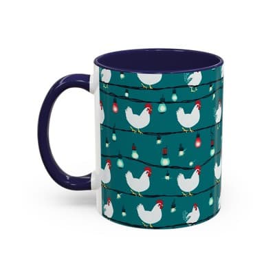 Chicken String Light Coffee Mug, Funny Farmhouse Holiday Gift, Rustic Decor - Thumbnail 3