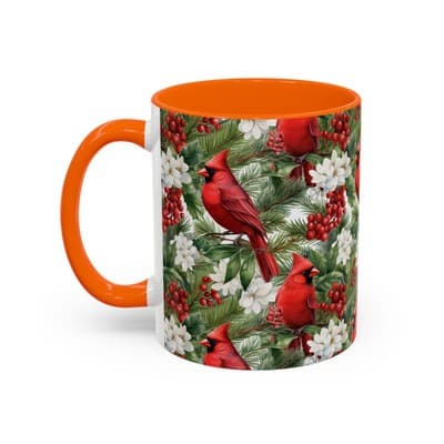 Christmas Cardinal Coffee Mug, Winter Bird Decor, Holiday Gift for Nature Lovers - Thumbnail 3