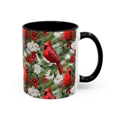 Christmas Cardinal Coffee Mug, Winter Bird Decor, Holiday Gift for Nature Lovers - Thumbnail 2