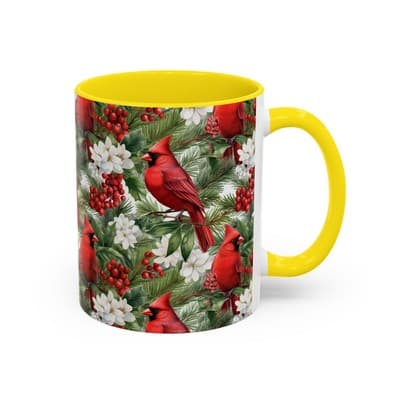 Christmas Cardinal Coffee Mug, Winter Bird Decor, Holiday Gift for Nature Lovers - Thumbnail 2