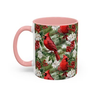 Christmas Cardinal Coffee Mug, Winter Bird Decor, Holiday Gift for Nature Lovers - Thumbnail 3