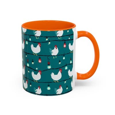 Chicken String Light Coffee Mug, Funny Farmhouse Holiday Gift, Rustic Decor - Thumbnail 2