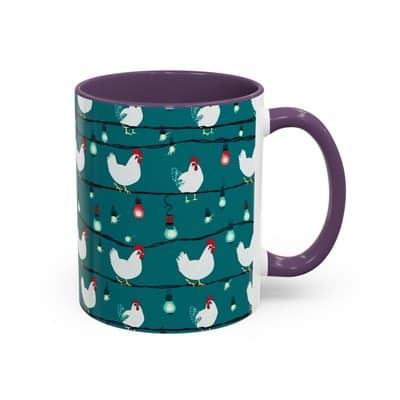Chicken String Light Coffee Mug, Funny Farmhouse Holiday Gift, Rustic Decor - Thumbnail 2