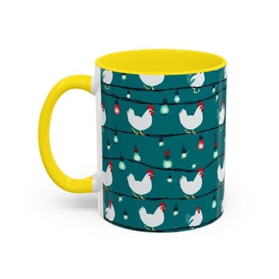 Chicken String Light Coffee Mug, Funny Farmhouse Holiday Gift, Rustic Decor - Thumbnail 3