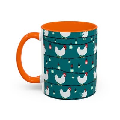 Chicken String Light Coffee Mug, Funny Farmhouse Holiday Gift, Rustic Decor - Thumbnail 3