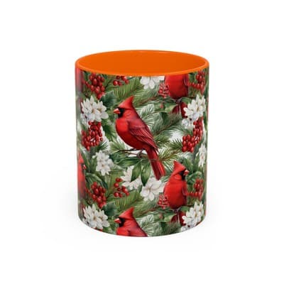 Christmas Cardinal Coffee Mug, Winter Bird Decor, Holiday Gift for Nature Lovers