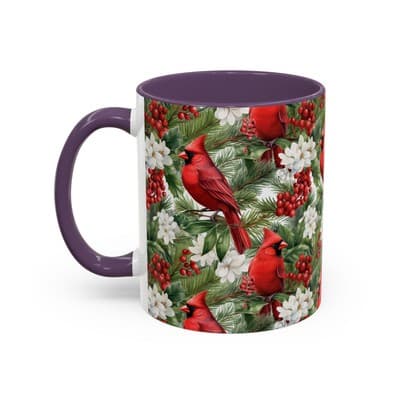 Christmas Cardinal Coffee Mug, Winter Bird Decor, Holiday Gift for Nature Lovers - Thumbnail 3