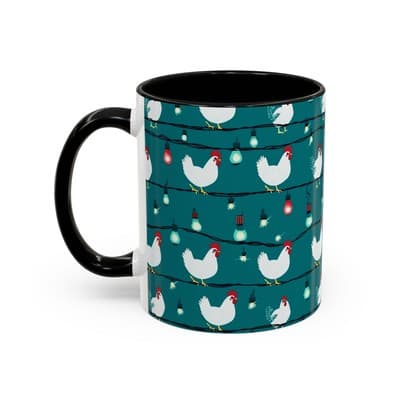 Chicken String Light Coffee Mug, Funny Farmhouse Holiday Gift, Rustic Decor - Thumbnail 3