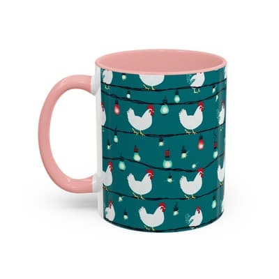Chicken String Light Coffee Mug, Funny Farmhouse Holiday Gift, Rustic Decor - Thumbnail 3