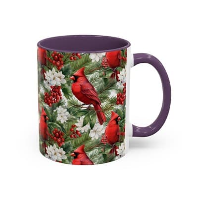 Christmas Cardinal Coffee Mug, Winter Bird Decor, Holiday Gift for Nature Lovers - Thumbnail 2