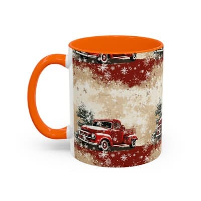 Vintage Truck Holiday Coffee Mug 11oz 15oz | Rustic Winter Decor Gift Cup - Thumbnail 3