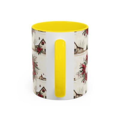 Festive Poinsettia Coffee Mug, Christmas Gift, Holiday Decor, Winter Kitchen - Thumbnail 4