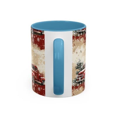 Vintage Truck Holiday Coffee Mug 11oz 15oz | Rustic Winter Decor Gift Cup - Thumbnail 4