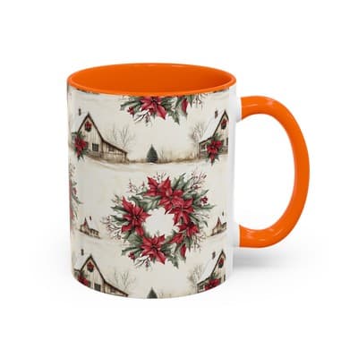 Festive Poinsettia Coffee Mug, Christmas Gift, Holiday Decor, Winter Kitchen - Thumbnail 2