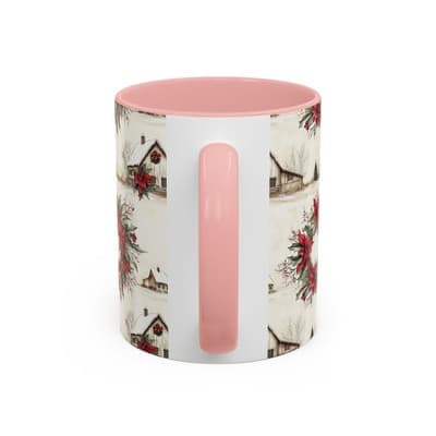Festive Poinsettia Coffee Mug, Christmas Gift, Holiday Decor, Winter Kitchen - Thumbnail 4