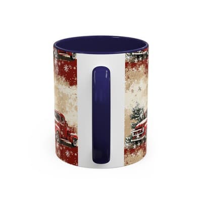Vintage Truck Holiday Coffee Mug 11oz 15oz | Rustic Winter Decor Gift Cup - Thumbnail 4