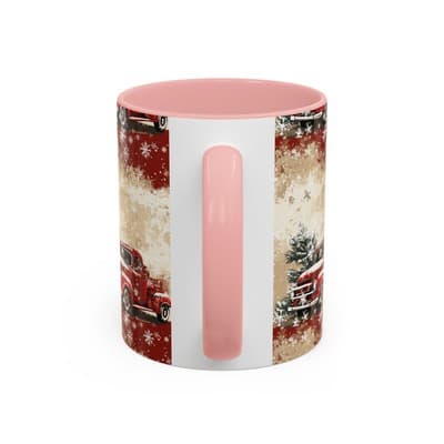 Vintage Truck Holiday Coffee Mug 11oz 15oz | Rustic Winter Decor Gift Cup - Thumbnail 4