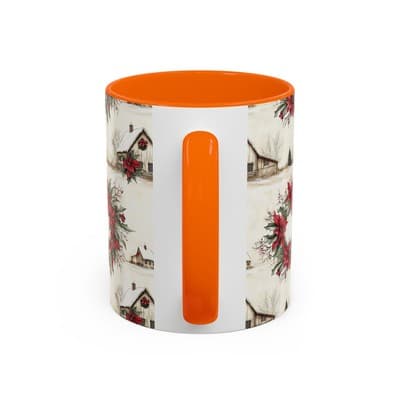 Festive Poinsettia Coffee Mug, Christmas Gift, Holiday Decor, Winter Kitchen - Thumbnail 4
