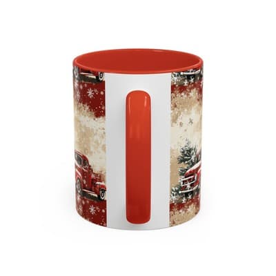 Vintage Truck Holiday Coffee Mug 11oz 15oz | Rustic Winter Decor Gift Cup - Thumbnail 4