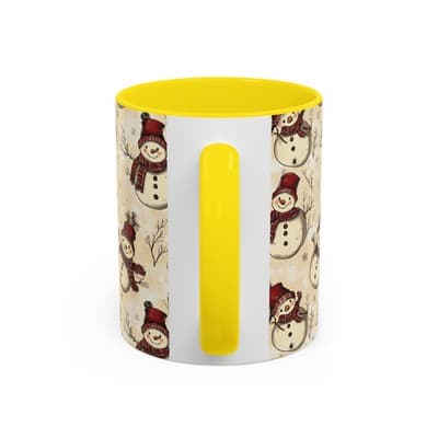 Vintage Snowman Coffee Mug 11oz 15oz | Holiday Mug | Cozy Christmas Gift Idea - Thumbnail 4