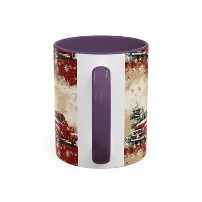 Vintage Truck Holiday Coffee Mug 11oz 15oz | Rustic Winter Decor Gift Cup - Thumbnail 4