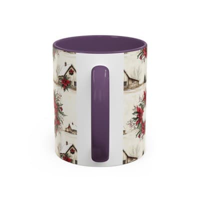 Festive Poinsettia Coffee Mug, Christmas Gift, Holiday Decor, Winter Kitchen - Thumbnail 4