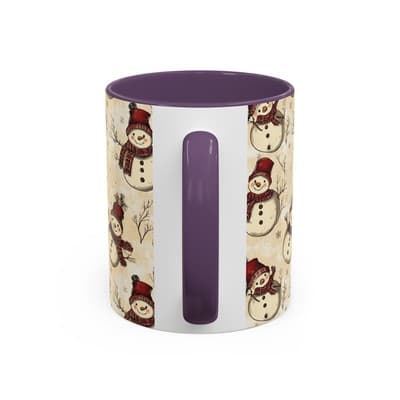 Vintage Snowman Coffee Mug 11oz 15oz | Holiday Mug | Cozy Christmas Gift Idea - Thumbnail 4