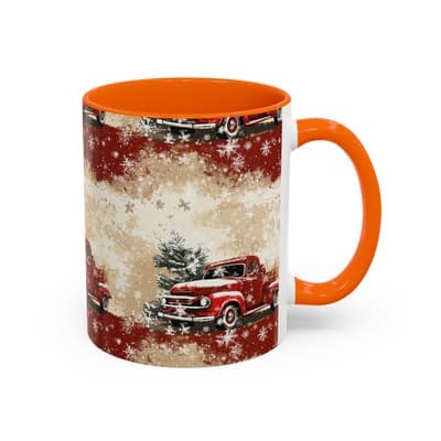 Vintage Truck Holiday Coffee Mug 11oz 15oz | Rustic Winter Decor Gift Cup - Thumbnail 2