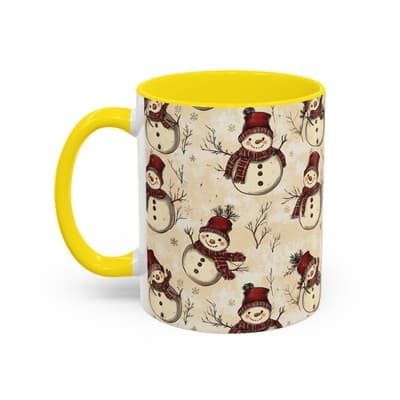 Vintage Snowman Coffee Mug 11oz 15oz | Holiday Mug | Cozy Christmas Gift Idea - Thumbnail 3