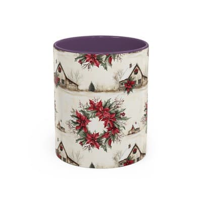 Festive Poinsettia Coffee Mug, Christmas Gift, Holiday Decor, Winter Kitchen