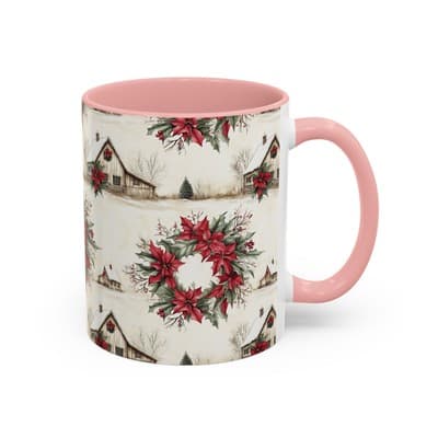Festive Poinsettia Coffee Mug, Christmas Gift, Holiday Decor, Winter Kitchen - Thumbnail 2