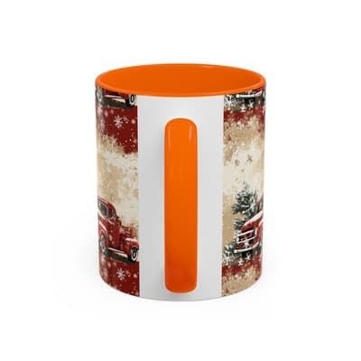 Vintage Truck Holiday Coffee Mug 11oz 15oz | Rustic Winter Decor Gift Cup - Thumbnail 4