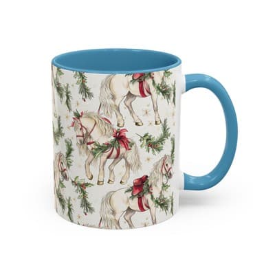 Christmas Horse Mug 11oz 15oz | Holiday Gift | Cozy Winter Decor | Equine Lovers - Thumbnail 2