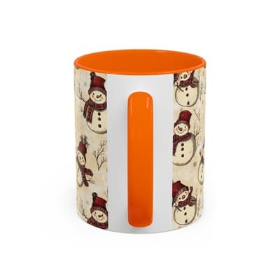 Vintage Snowman Coffee Mug 11oz 15oz | Holiday Mug | Cozy Christmas Gift Idea - Thumbnail 4