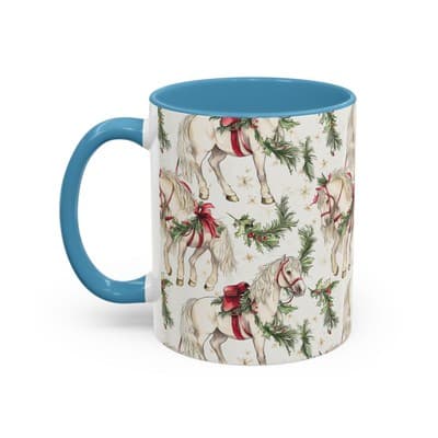 Christmas Horse Mug 11oz 15oz | Holiday Gift | Cozy Winter Decor | Equine Lovers - Thumbnail 3