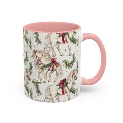 Christmas Horse Mug 11oz 15oz | Holiday Gift | Cozy Winter Decor | Equine Lovers - Thumbnail 2