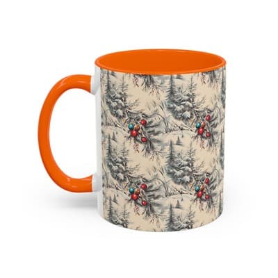 Rustic Holiday Coffee Mug 11oz 15oz | Vintage Christmas Cup | Cozy Winter Decor - Thumbnail 3