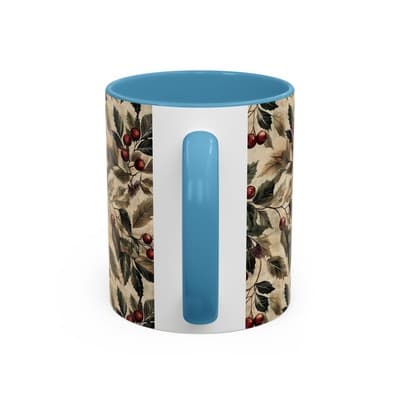 Rustic Berry Coffee Mug 11oz 15oz | Holiday Mug | Vintage Nature Winter Decor - Thumbnail 4